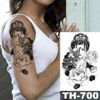Gladiator Temporary Tattoo Sticker Flower Waterproof Big Modern Womens Mens Body Tattoo Luxury Design Stevvex