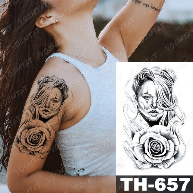 Gladiator Temporary Tattoo Sticker Flower Waterproof Big Modern Womens Mens Body Tattoo Luxury Design Stevvex