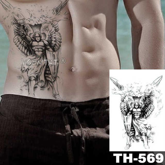 Gladiator Temporary Tattoo Sticker Flower Waterproof Big Modern Womens Mens Body Tattoo Luxury Design Stevvex