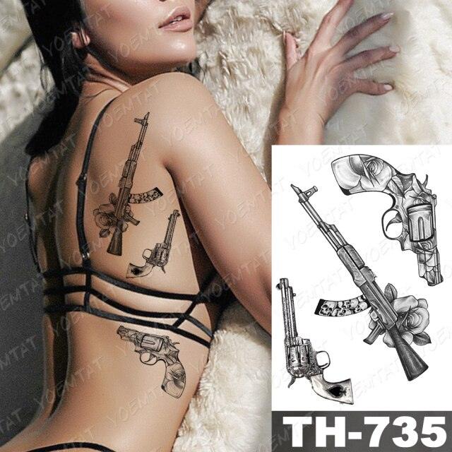 Gladiator Temporary Tattoo Sticker Flower Waterproof Big Modern Womens Mens Body Tattoo Luxury Design Stevvex