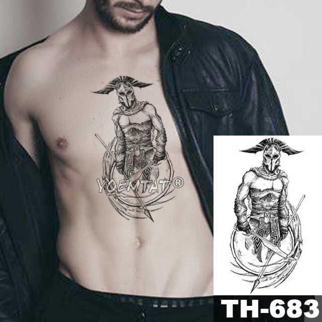 Gladiator Temporary Tattoo Sticker Flower Waterproof Big Modern Womens Mens Body Tattoo Luxury Design Stevvex
