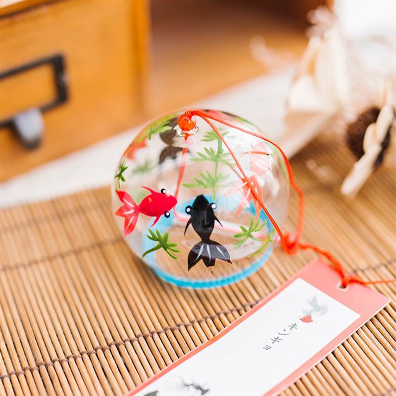 Glass Wind Chimes Japanese-Style Wind Chime Simple And Beautiful Label Pendnat Wind Bells Japanese Glass Wind Chime Handmade Pendants For Birthday Gift and Home Decors Stevvex