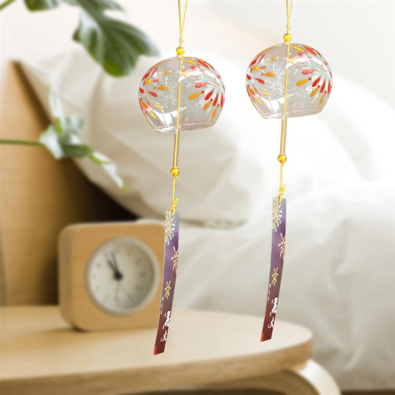 Glass Wind Chimes Japanese-Style Wind Chime Simple And Beautiful Label Pendnat Wind Bells Japanese Glass Wind Chime Handmade Pendants For Birthday Gift and Home Decors Stevvex