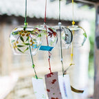 Glass Wind Chimes Japanese-Style Wind Chime Simple And Beautiful Label Pendnat Wind Bells Japanese Glass Wind Chime Handmade Pendants For Birthday Gift and Home Decors Stevvex