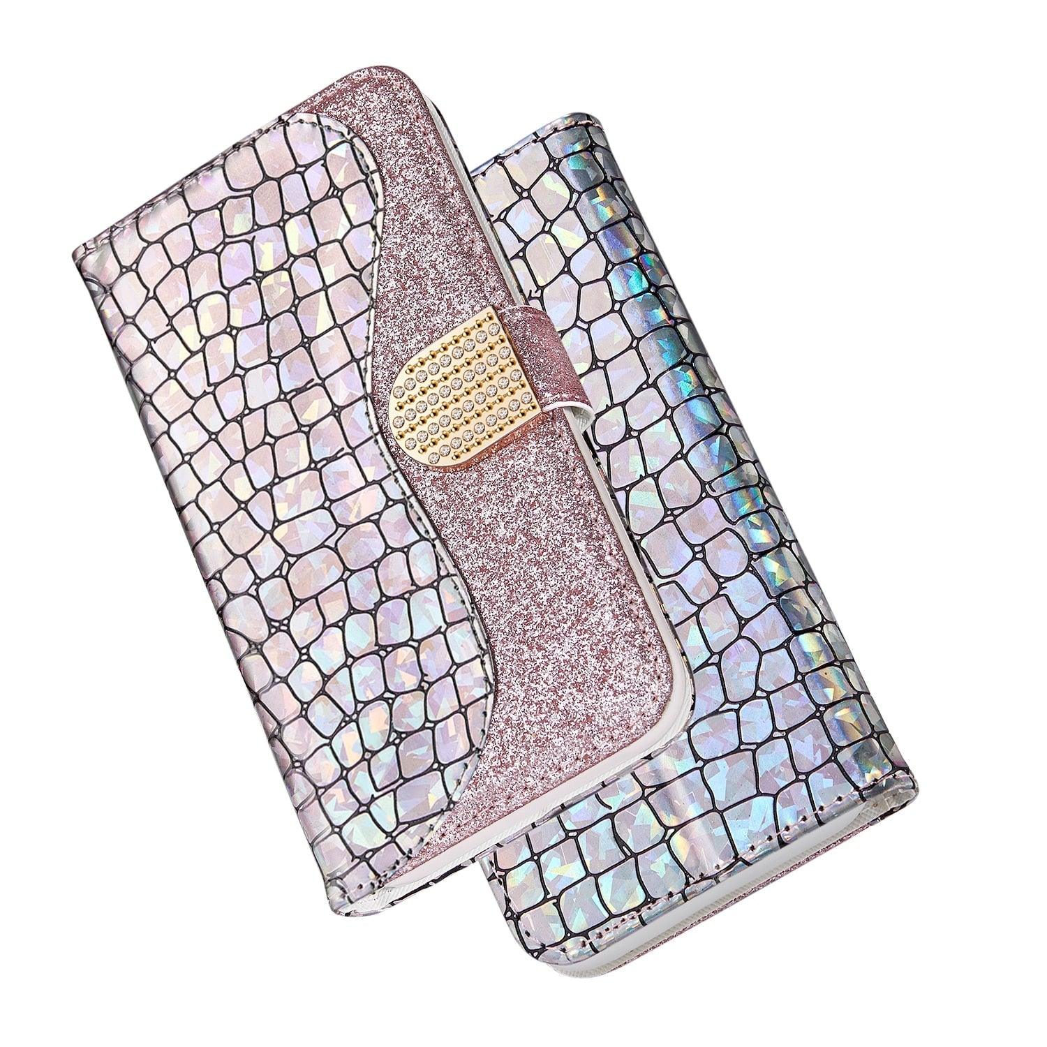 Glitter Leather Case For iPhone 11 12 13 14 Pro XR XS Max Alligator Flip Case Cover For iPhone SE Glitter Matching Texture Horizontal Flip Leather Case with Card Slots & Holder & Wallet Phone Accessories Stevvex