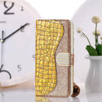 Glitter Leather Case For iPhone 11 12 13 14 Pro XR XS Max Alligator Flip Case Cover For iPhone SE Glitter Matching Texture Horizontal Flip Leather Case with Card Slots & Holder & Wallet Phone Accessories Stevvex