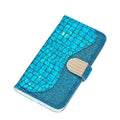 Glitter Leather Case For iPhone 11 12 13 14 Pro XR XS Max Alligator Flip Case Cover For iPhone SE Glitter Matching Texture Horizontal Flip Leather Case with Card Slots & Holder & Wallet Phone Accessories Stevvex