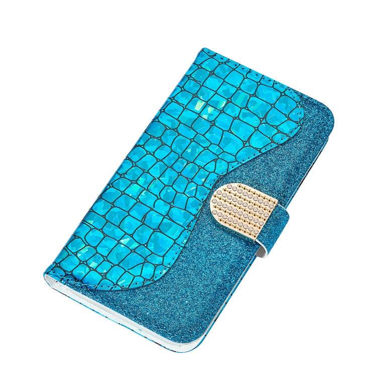 Glitter Leather Case For iPhone 11 12 13 14 Pro XR XS Max Alligator Flip Case Cover For iPhone SE Glitter Matching Texture Horizontal Flip Leather Case with Card Slots & Holder & Wallet Phone Accessories Stevvex