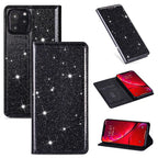 Glitter Leather Magnetic Flip Case for IPhone 14 13 11 12 Mini Pro Max Wallet Card Holder Cover Flip Shockproof Leather Wallet Case With Stand Silicone Bumper Cover Stevvex