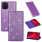 Glitter Leather Magnetic Flip Case for IPhone 14 13 11 12 Mini Pro Max Wallet Card Holder Cover Flip Shockproof Leather Wallet Case With Stand Silicone Bumper Cover Stevvex