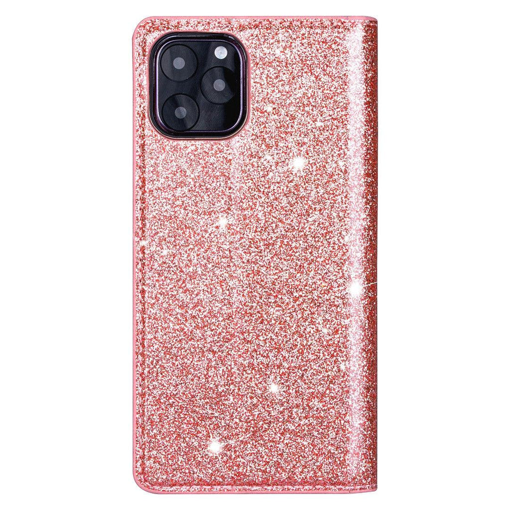 Glitter Leather Magnetic Flip Case for IPhone 14 13 11 12 Mini Pro Max Wallet Card Holder Cover Flip Shockproof Leather Wallet Case With Stand Silicone Bumper Cover Stevvex