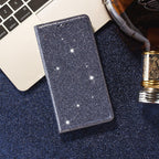 Glitter Leather Magnetic Flip Case for IPhone 14 13 11 12 Mini Pro Max Wallet Card Holder Cover Flip Shockproof Leather Wallet Case With Stand Silicone Bumper Cover Stevvex