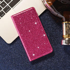 Glitter Leather Magnetic Flip Case for IPhone 14 13 11 12 Mini Pro Max Wallet Card Holder Cover Flip Shockproof Leather Wallet Case With Stand Silicone Bumper Cover Stevvex