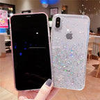 Glitter Luxury Soft Phone Case For iPhone 13 mini 12 Pro 11 ProMax For iPhone XR XS Max X 8 7 6s 6 Plus Back Cover Case Fashion Glitter Silicone Clear Shiny Sparkly Soft Flexible Shock-Absorbing Slim Protective Case Stevvex