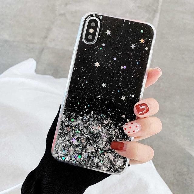 Glitter Luxury Soft Phone Case For iPhone 13 mini 12 Pro 11 ProMax For iPhone XR XS Max X 8 7 6s 6 Plus Back Cover Case Fashion Glitter Silicone Clear Shiny Sparkly Soft Flexible Shock-Absorbing Slim Protective Case Stevvex