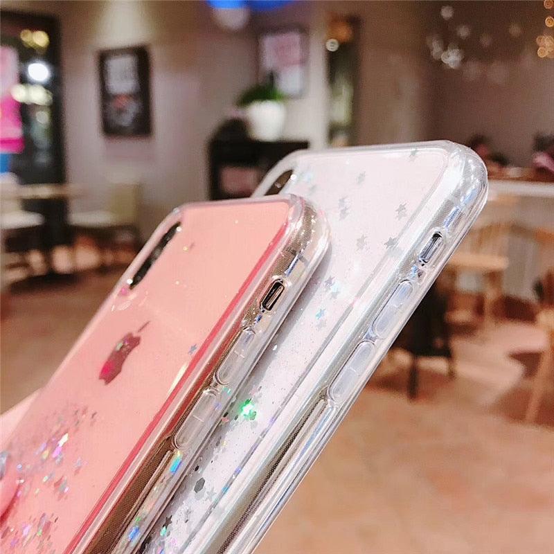 Glitter Luxury Soft Phone Case For iPhone 13 mini 12 Pro 11 ProMax For iPhone XR XS Max X 8 7 6s 6 Plus Back Cover Case Fashion Glitter Silicone Clear Shiny Sparkly Soft Flexible Shock-Absorbing Slim Protective Case Stevvex