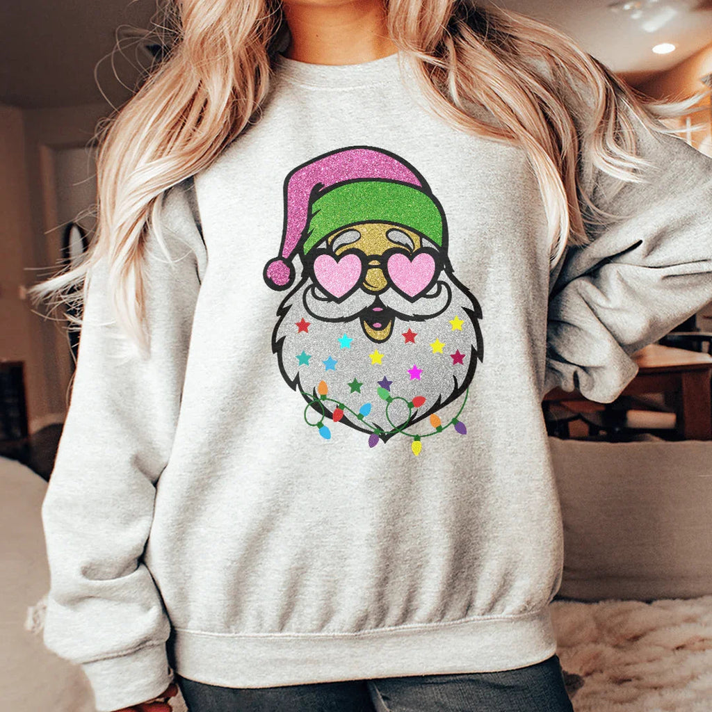 Glitter Santa Sweatshirt Peachy Sunday
