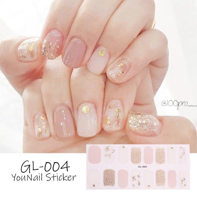 Glitter Series Shiny Manicure Decoration Designed Nail Art Stickers Nail Decoration Nail Wraps Shiny Tattoos Kids Nails Art Decoration Nail Strips Shiny French Tip Guides Stickers French Nail Stickers Form Fringe Guides Stevvex