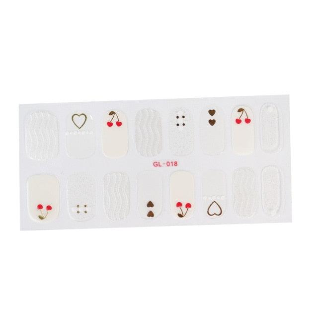 Glitter Series Shiny Manicure Decoration Designed Nail Art Stickers Nail Decoration Nail Wraps Shiny Tattoos Kids Nails Art Decoration Nail Strips Shiny French Tip Guides Stickers French Nail Stickers Form Fringe Guides Stevvex