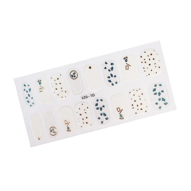 Glitter Series Shiny Manicure Decoration Designed Nail Art Stickers Nail Decoration Nail Wraps Shiny Tattoos Kids Nails Art Decoration Nail Strips Shiny French Tip Guides Stickers French Nail Stickers Form Fringe Guides Stevvex