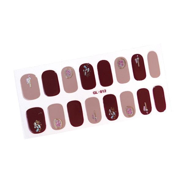 Glitter Series Shiny Manicure Decoration Designed Nail Art Stickers Nail Decoration Nail Wraps Shiny Tattoos Kids Nails Art Decoration Nail Strips Shiny French Tip Guides Stickers French Nail Stickers Form Fringe Guides Stevvex