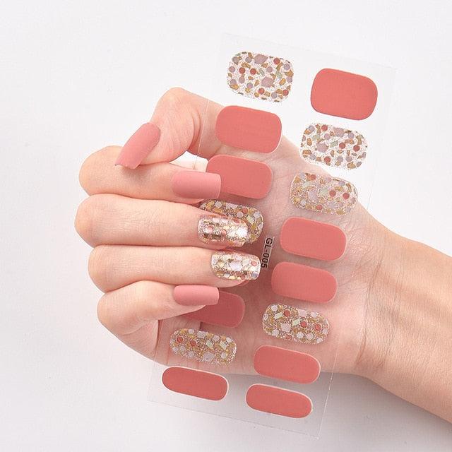 Glitter Series Shiny Manicure Decoration Designed Nail Art Stickers Nail Decoration Nail Wraps Shiny Tattoos Kids Nails Art Decoration Nail Strips Shiny French Tip Guides Stickers French Nail Stickers Form Fringe Guides Stevvex