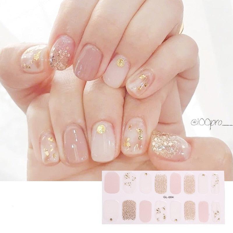 Glitter Series Shiny Manicure Decoration Designed Nail Art Stickers Nail Decoration Nail Wraps Shiny Tattoos Kids Nails Art Decoration Nail Strips Shiny French Tip Guides Stickers French Nail Stickers Form Fringe Guides Stevvex