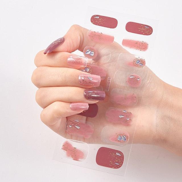 Glitter Series Shiny Manicure Decoration Designed Nail Art Stickers Nail Decoration Nail Wraps Shiny Tattoos Kids Nails Art Decoration Nail Strips Shiny French Tip Guides Stickers French Nail Stickers Form Fringe Guides Stevvex