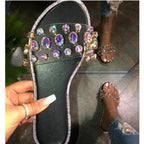 Glitter Slippers Women Summer Sandals Fashion Bling Candy Color Flip Flops Beach Diamond Flat Outdoor Sandals Slip On Sandals Slide Glitter Bling Casual Sandal Flat Open Toe Sparkle Slides