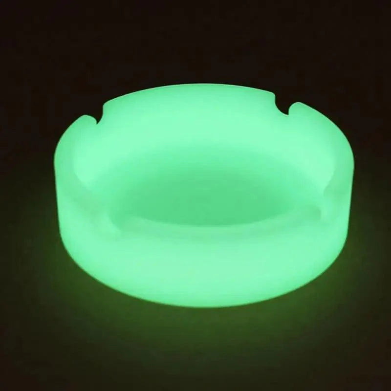 Glow In The Dark Ashtray For Smoking Cigarette Silicone Luminous Unique Design Rubber Soft Fluorescent Ashtrays Stevvex