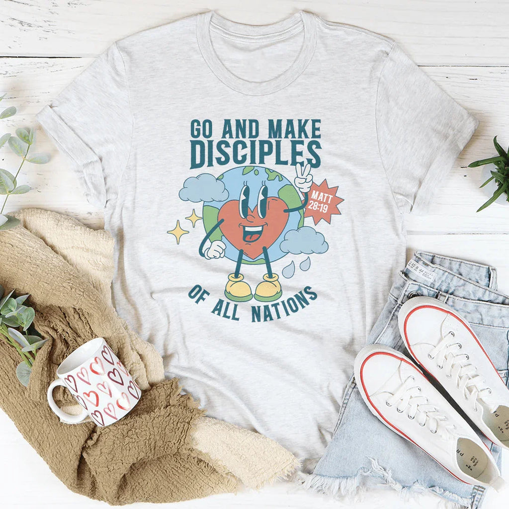 Go And Make Disciples Of All Nations Tee Peachy Sunday