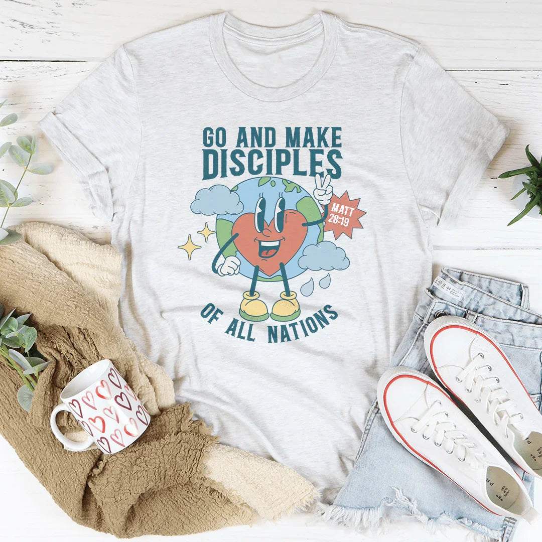 Go And Make Disciples Of All Nations Tee Peachy Sunday