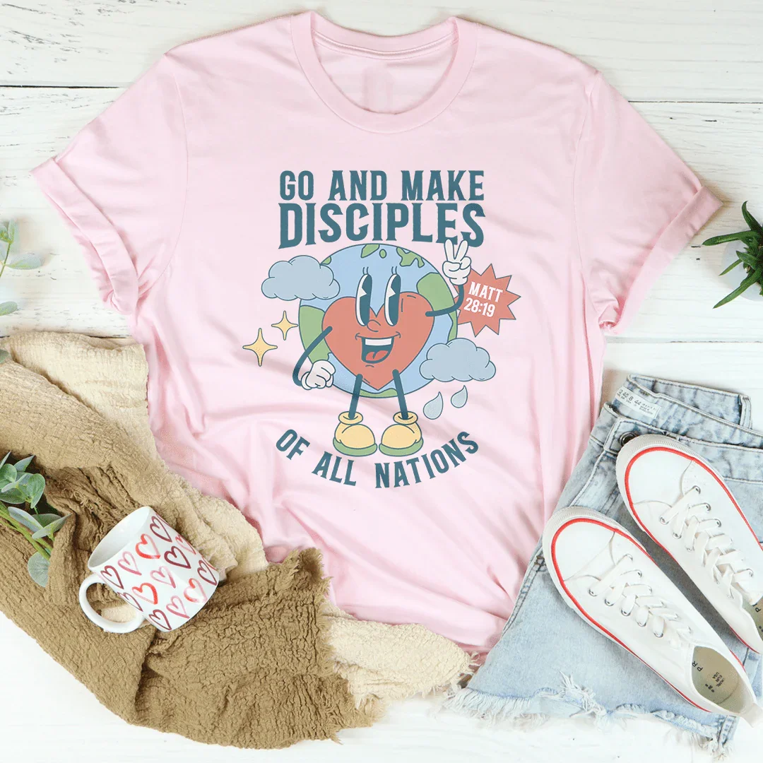 Go And Make Disciples Of All Nations Tee Peachy Sunday