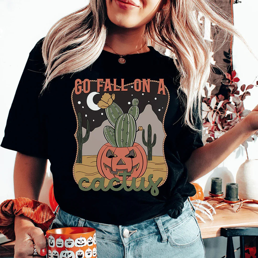 Go Fall On A Cactus Tee Peachy Sunday