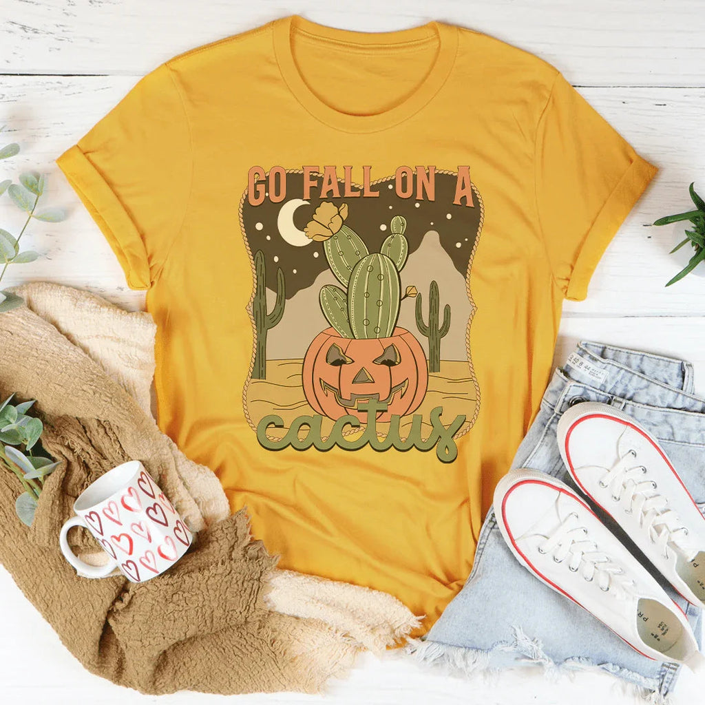 Go Fall On A Cactus Tee Peachy Sunday
