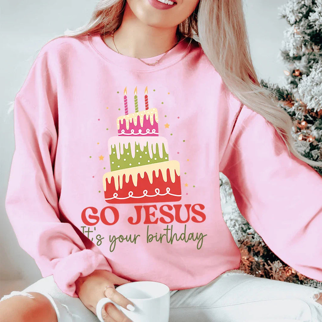 Go Jesus It's Your Birthday Sweatshirt Peachy Sunday