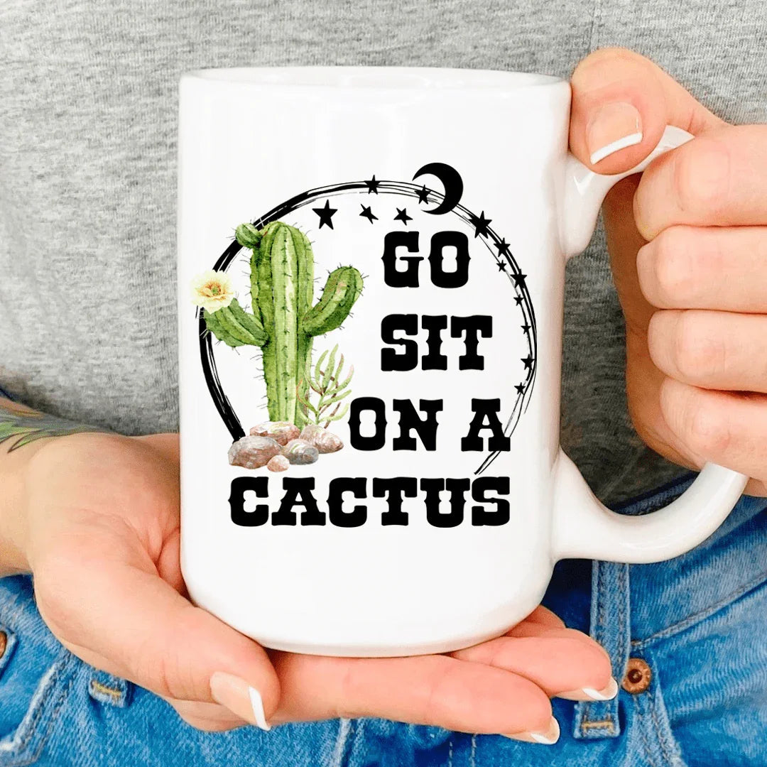 Go Sit On A Cactus Mug Peachy Sunday