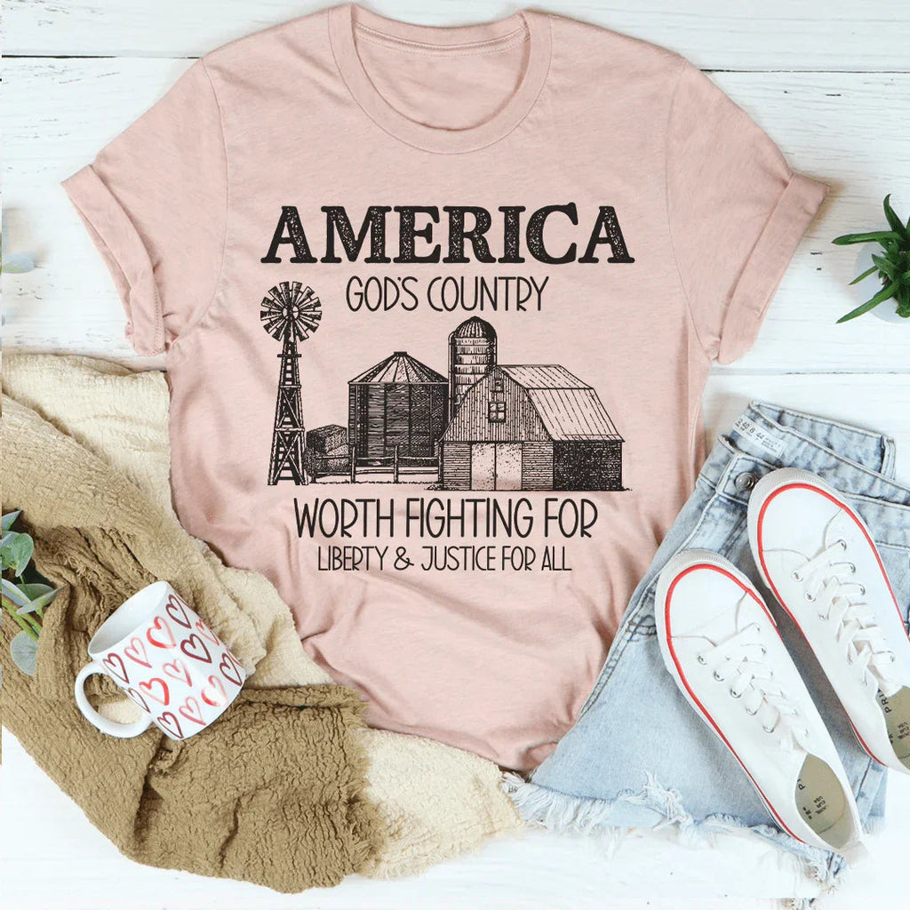 God's Country Tee Peachy Sunday