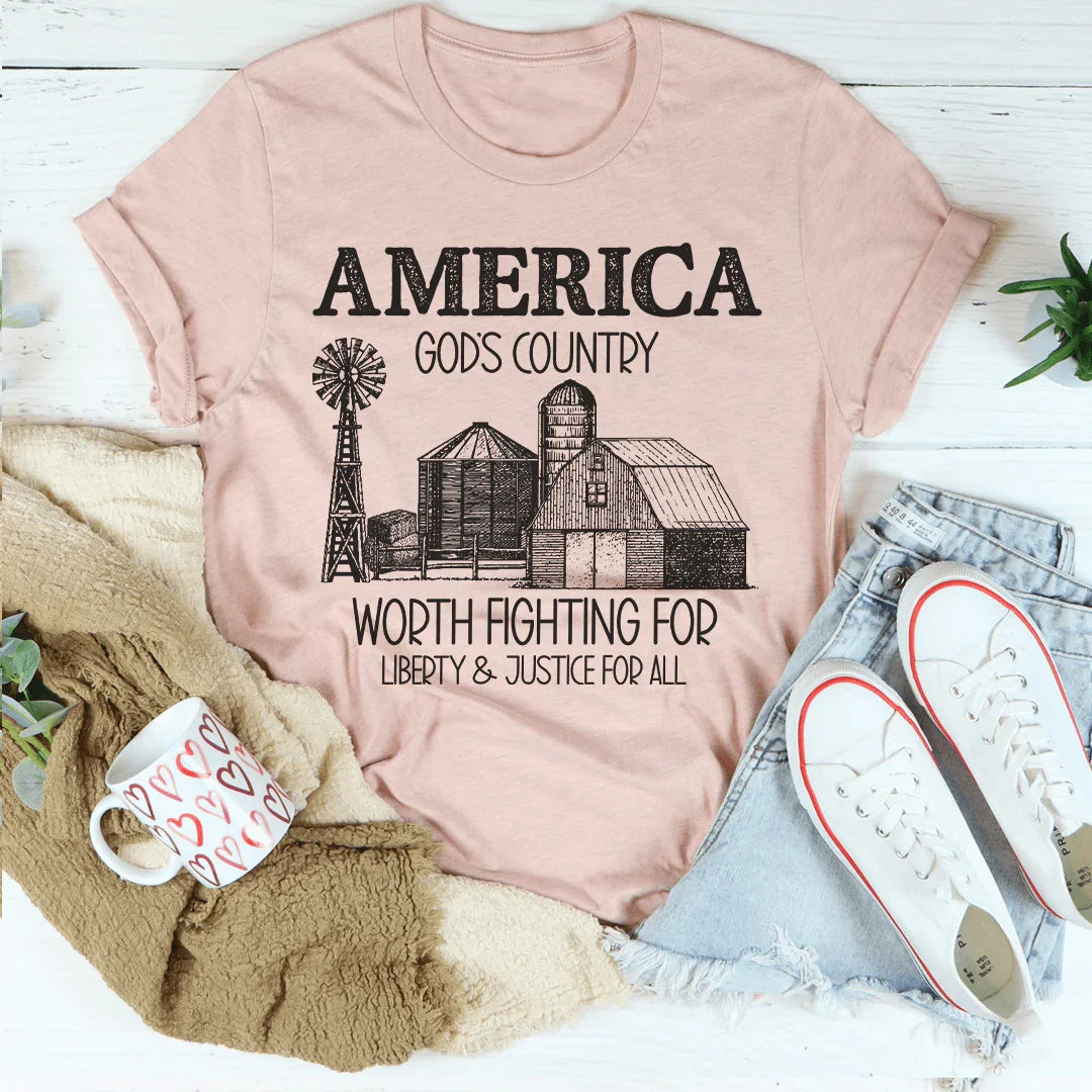 God's Country Tee Peachy Sunday