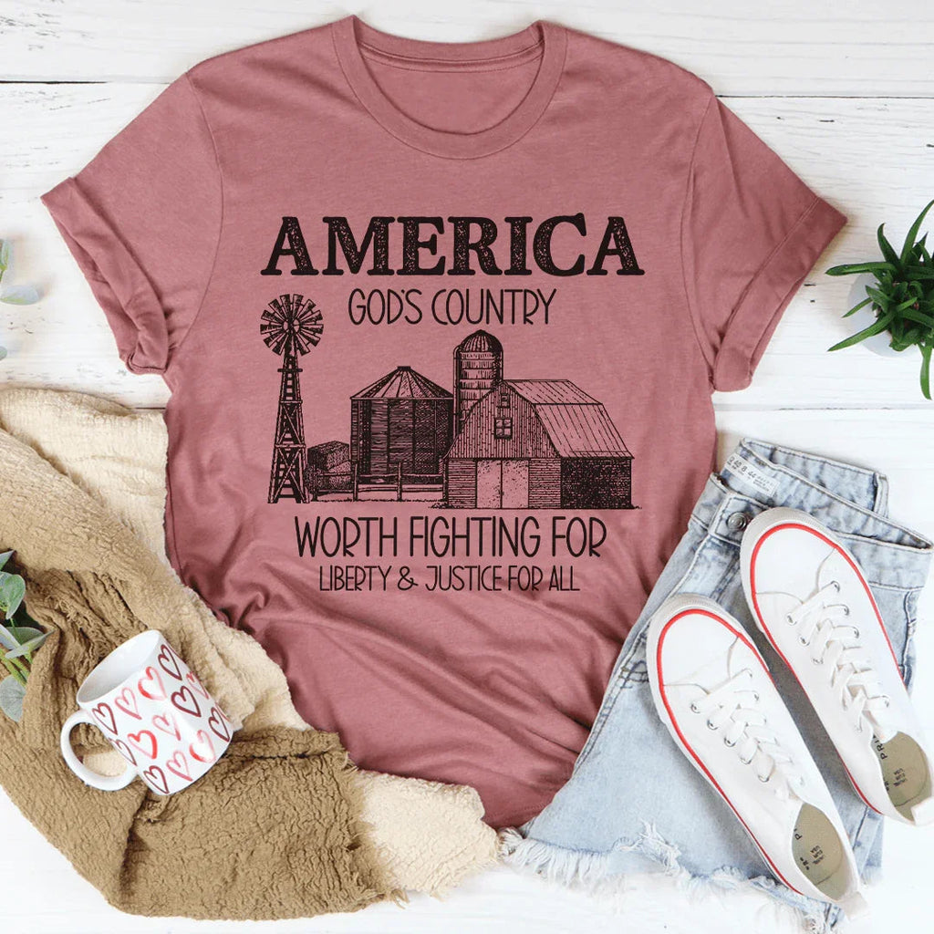 God's Country Tee Peachy Sunday