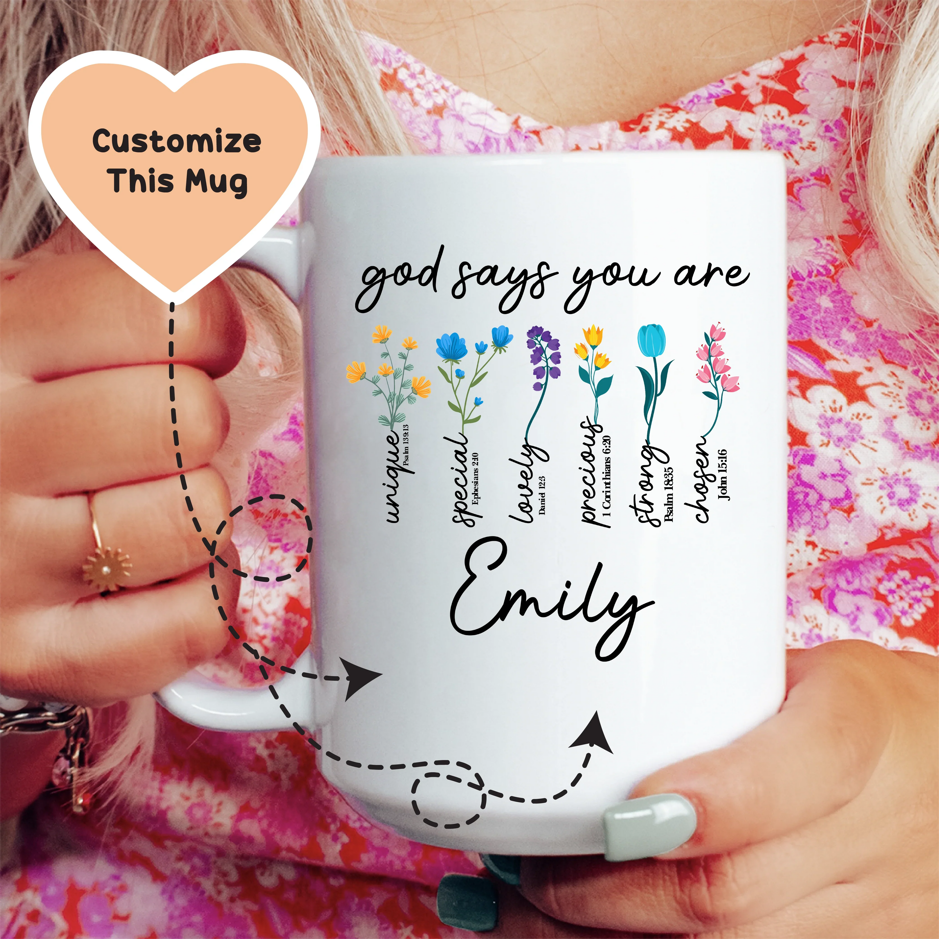 God Says You Are Custom Mug Peachy Sunday