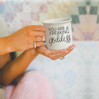 Goddess Ceramic Coffee Mug 14.5oz You Are a Freaking Goddess Inspirational Gift Best BandsCo Straps