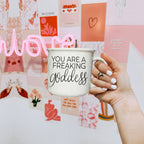 Goddess Ceramic Coffee Mug 14.5oz You Are a Freaking Goddess Inspirational Gift Best BandsCo Straps