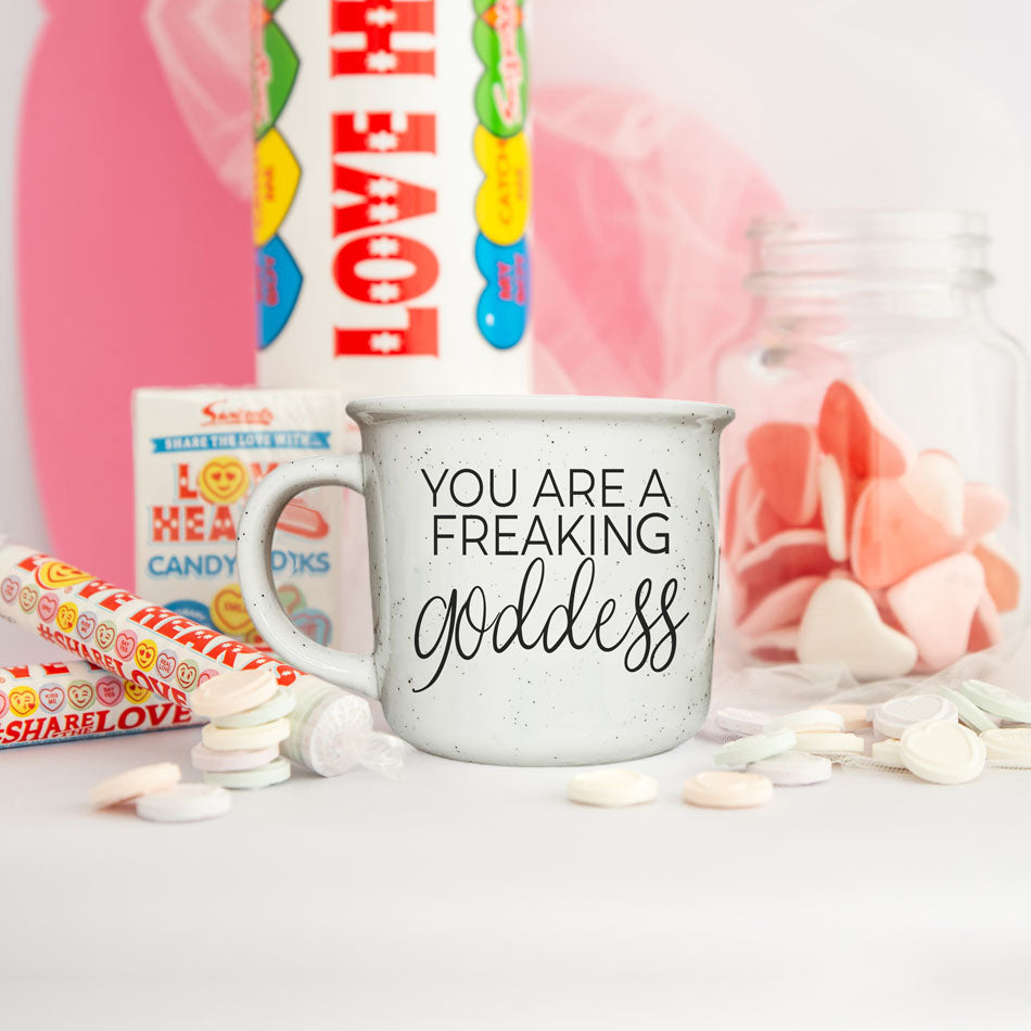 Goddess Ceramic Coffee Mug 14.5oz You Are a Freaking Goddess Inspirational Gift Best BandsCo Straps