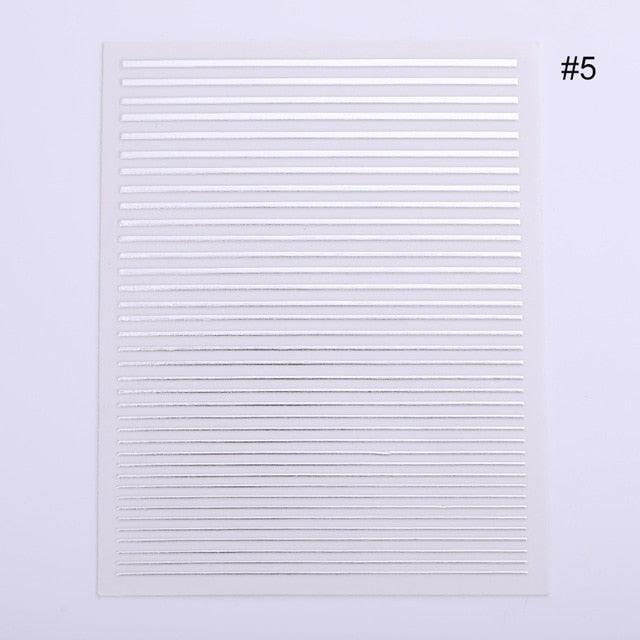 Gold 3D Nail Sticker Curve Stripe Lines Nails Stickers Gradient Adhesive Striping Tape Nail Foil Nail Art Stickers Decals Silver Strip Line Nail Decal Self-Adhesive 3D Wave Decal Decoration Metallic Curve Design Decoration for Women Girls Stevvex