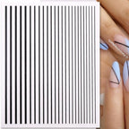 Gold 3D Nail Sticker Curve Stripe Lines Nails Stickers Gradient Adhesive Striping Tape Nail Foil Nail Art Stickers Decals Silver Strip Line Nail Decal Self-Adhesive 3D Wave Decal Decoration Metallic Curve Design Decoration for Women Girls Stevvex
