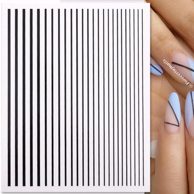 Gold 3D Nail Sticker Curve Stripe Lines Nails Stickers Gradient Adhesive Striping Tape Nail Foil Nail Art Stickers Decals Silver Strip Line Nail Decal Self-Adhesive 3D Wave Decal Decoration Metallic Curve Design Decoration for Women Girls Stevvex