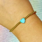Gold Beaded Heart Bracelet Delicate Minimalist Gift