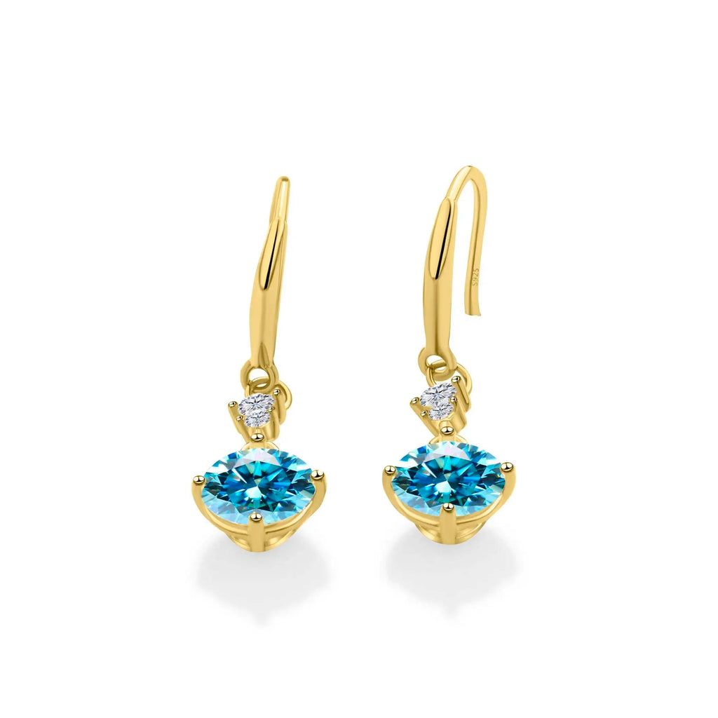 Moissanite Earrings 925 Sterling Silver White Gold Plated Hypoallergenic Studs BandsCo Straps