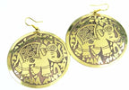 Gold Boho Elephant Dangle Earrings Travel Charm Jewelry